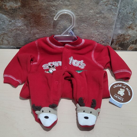 Santas Favorite Reindeer Red Christmas Sleeper for Newborn Babies NWT - Picture 8 of 8